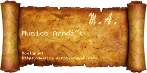 Musics Arnót névjegykártya